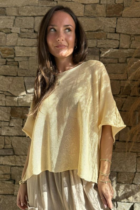 Conrad Box Cotton Knit Custard 